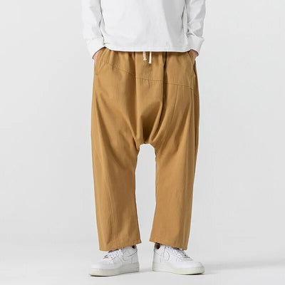 Riku Cotton-Linen Baggy Pants – Men’s Wide Leg Streetwear