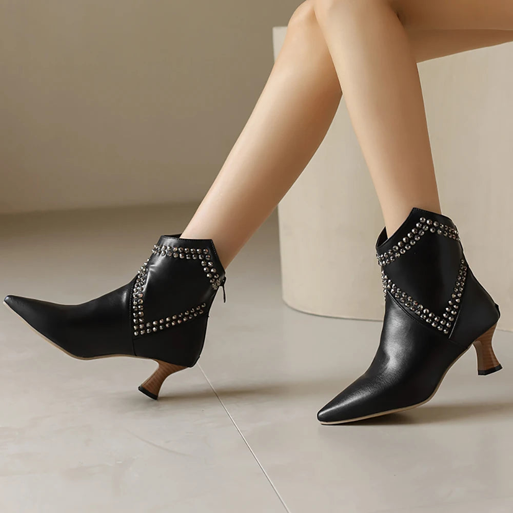 Valeria Vegan-Leather Mid-Calf Heel Boot