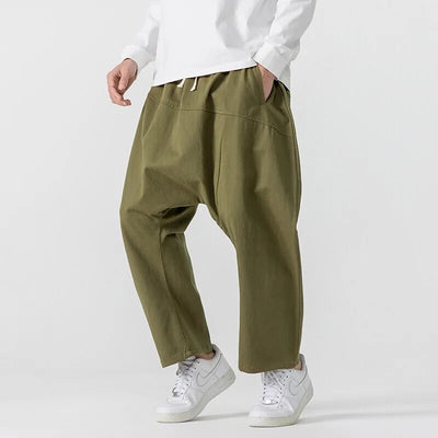 Riku Cotton-Linen Baggy Pants – Men’s Wide Leg Streetwear