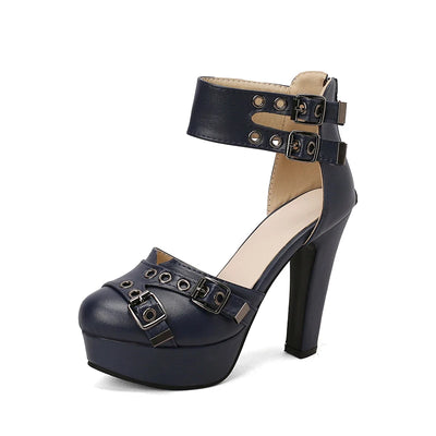 Valeria Studded Platform Heels – Women’s 12.5cm Buckle Sandals