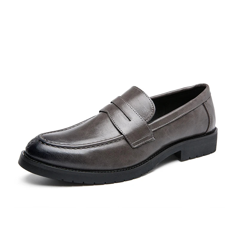 The Orwell Black Leather Loafers