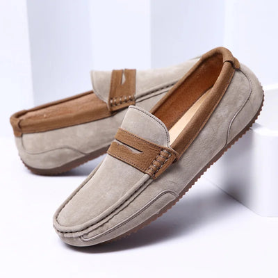 Matteo Leather Slip-On Loafers – Men’s Casual Driving Shoes