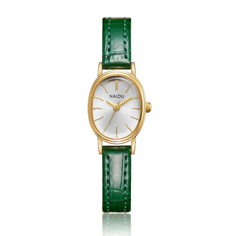 Olivia Oval Leather Strap Watch