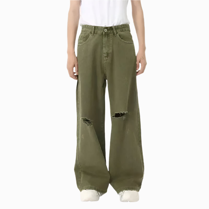 Logan Cotton Baggy Jeans - Men's Mid-Rise Straight-Leg Cotton Denim
