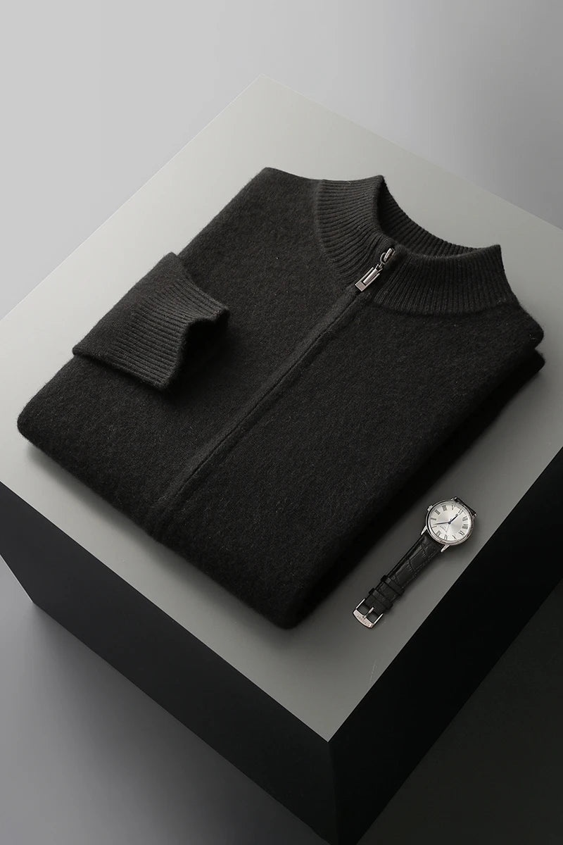 Lorenzo Cashmere Blend Zip Cardigan