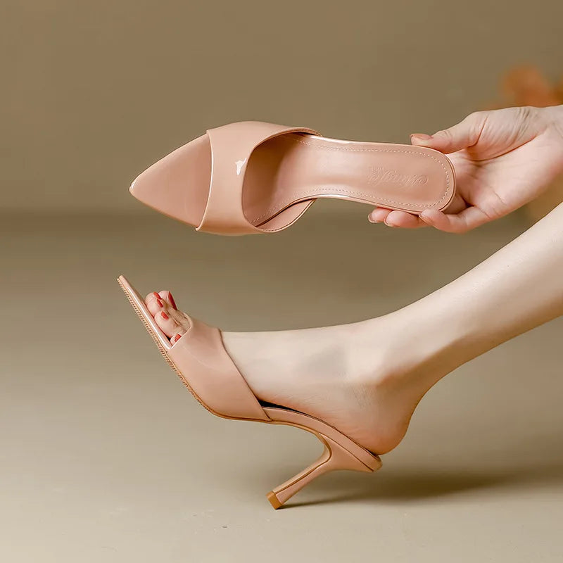 Claire Patent Heel Slides