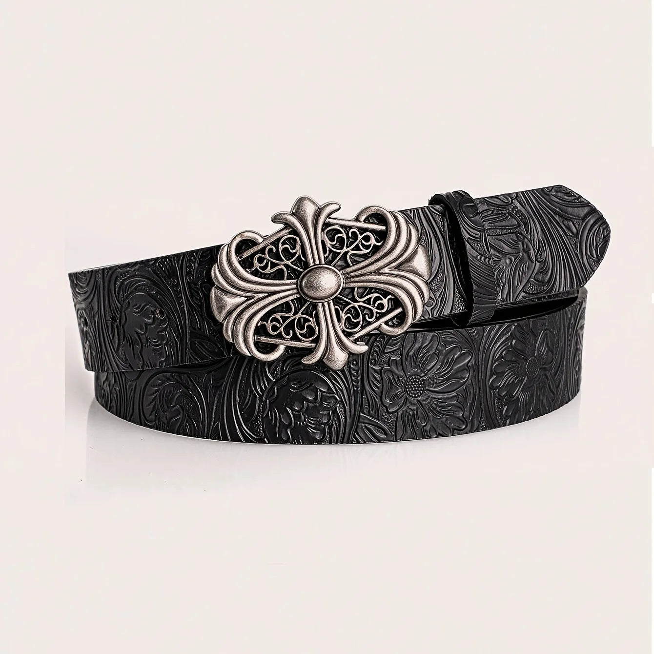 Ezra Engraved PU Leather Belt