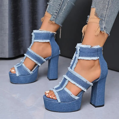 Fashion Chunky Heeled Women's Sandals Super High Heels Shoes Designer Dress Pumps 2025 New Trend Party Summer Sandalias De Mujer