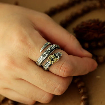 Silas Horned Snake Ring
