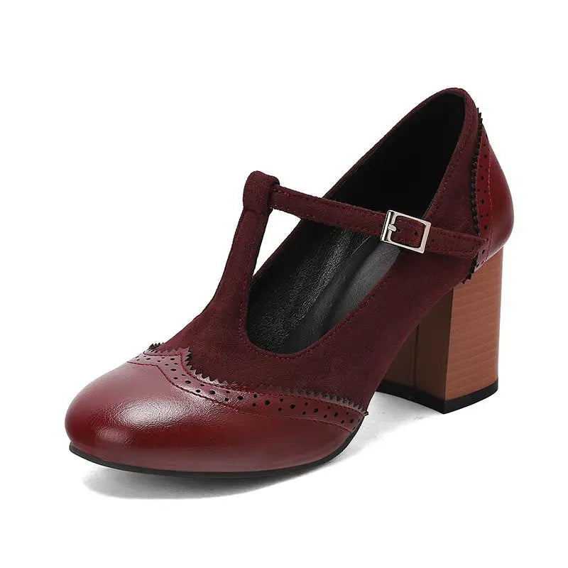 Ivy Buckle Heels Classic Round