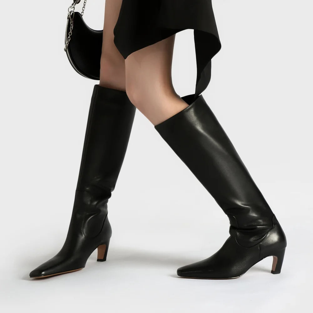 Vivian Leather Knee Boots
