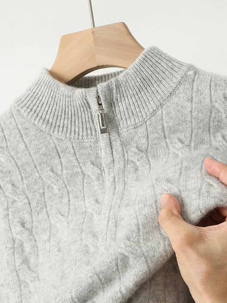 Lorenzo Merino Wool Half-Zip Sweater