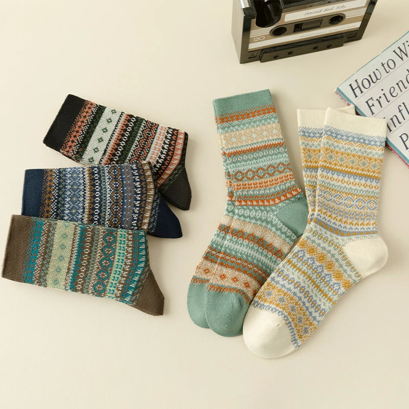 Freja Nordic Knit Socks – Set of Three
