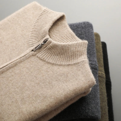 Lorenzo Cashmere Blend Zip Cardigan