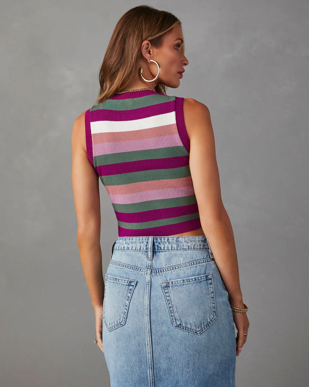 Gianna Denim Split Skirt – High-Waist A-Line Midi Skirt
