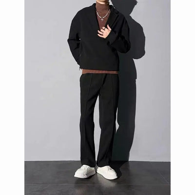 2025 New Autumn Thin Trendy Casual SuitMen's Clothing Long-sleeved Pullover Sweatshirt Versatile Trousers Fashion Two-piece Set