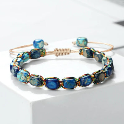 Aria Stone Beaded Bracelet – Braided Boho Bangle