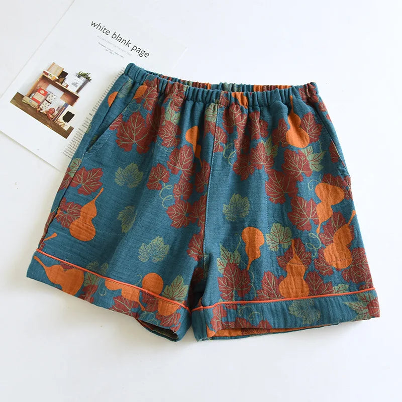 Vintage Print Cotton Short