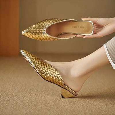 Luma Woven Heel Mules