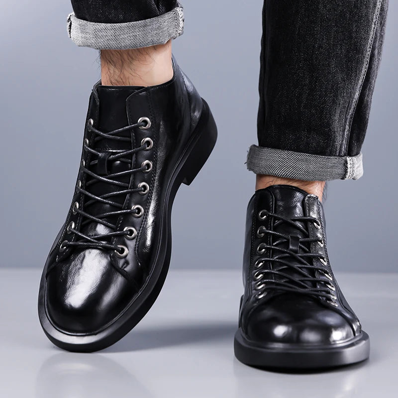Lorenzo Full Grain Leather Lace Boots