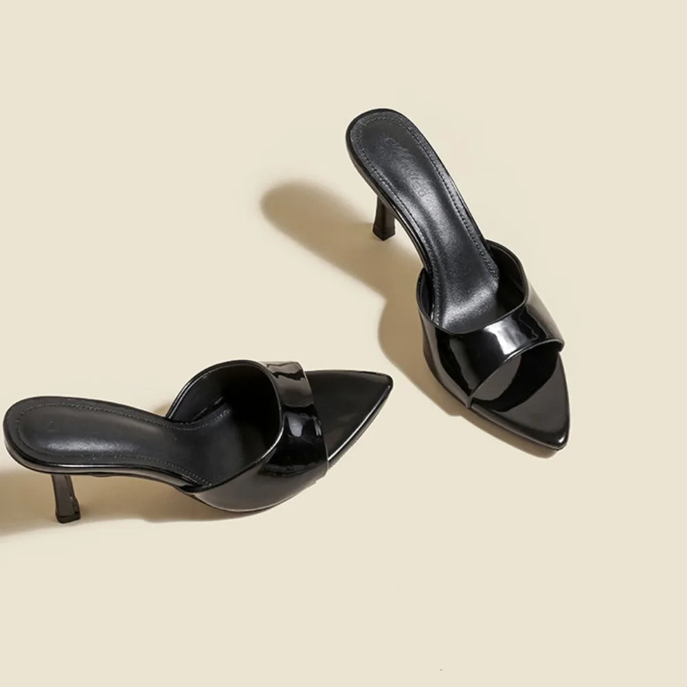 Claire Patent Heel Slides