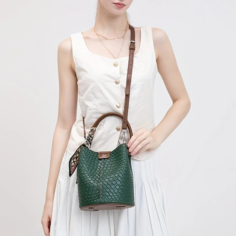 Marilyn Weave Bucket Bag