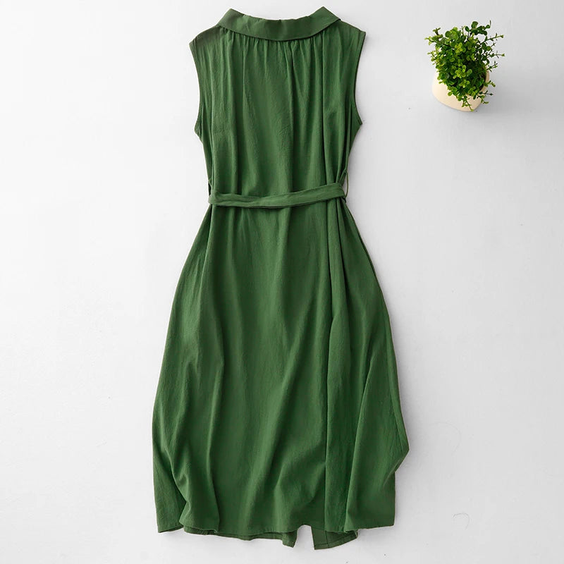 Arianna Linen Sleeveless Dress