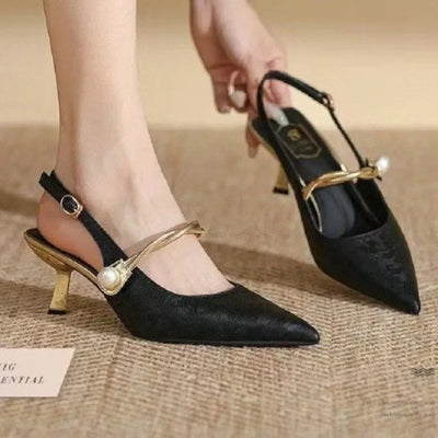 Celeste Satin Pearl Heels