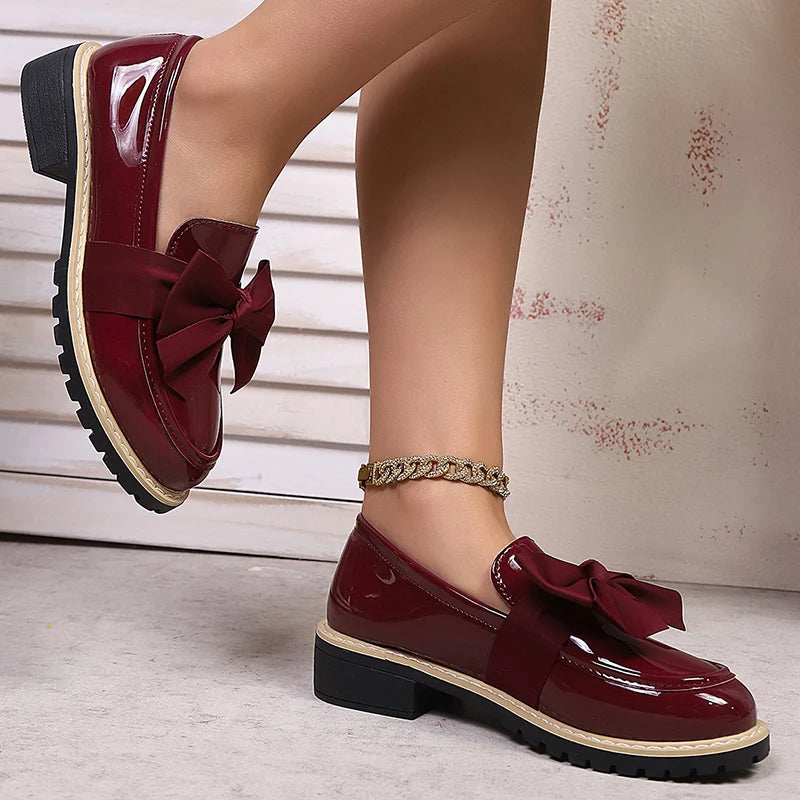Carmen Bow Platform Loafers