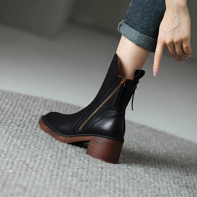 Clara Leather Ankle Boots