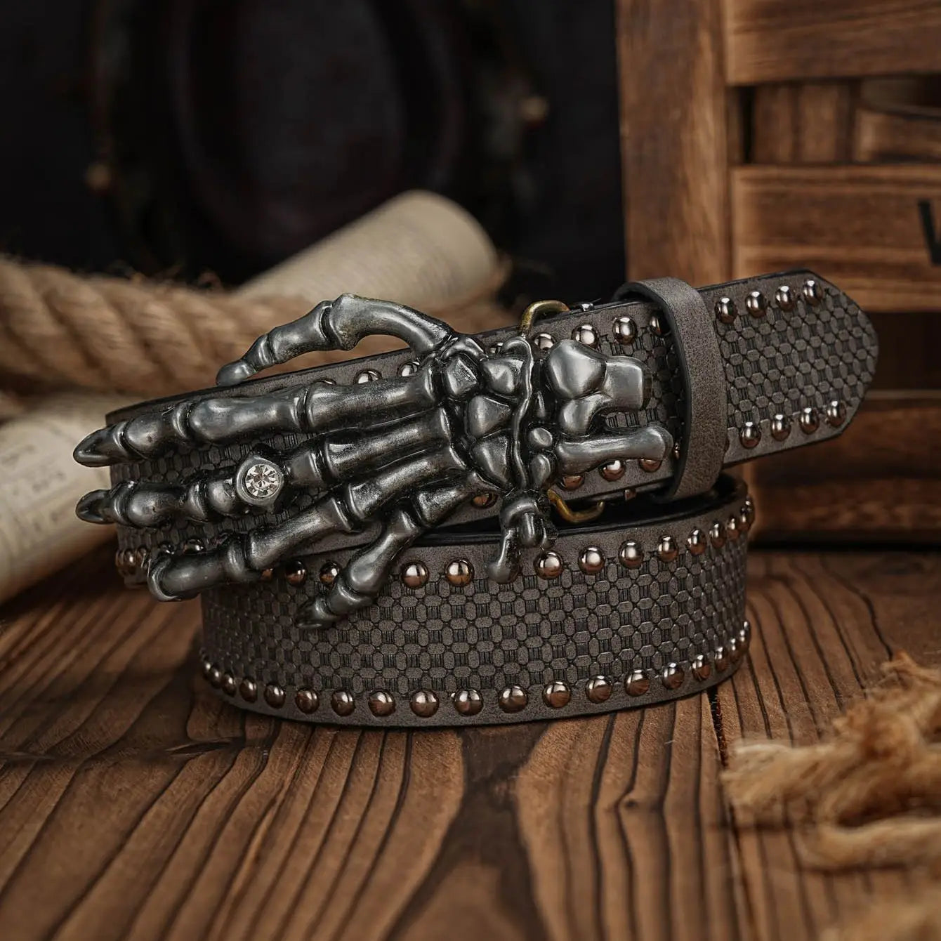 Dead Hand Western Engraved Belt