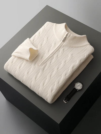 Lorenzo Merino Wool Half-Zip Sweater