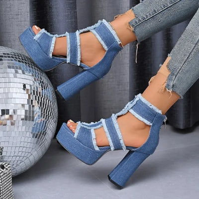 Fashion Chunky Heeled Women's Sandals Super High Heels Shoes Designer Dress Pumps 2025 New Trend Party Summer Sandalias De Mujer