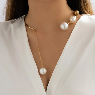 Elise Pearl Collar Necklace &amp; Earring Set