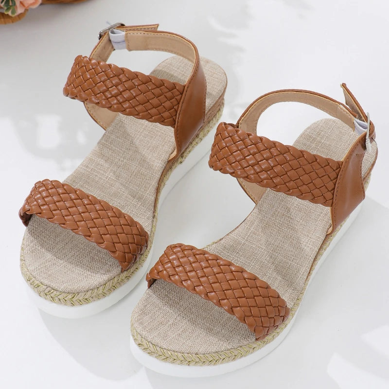 Saphir Woven Comfort Sandals – Women’s Braided Platform Slip-Ons