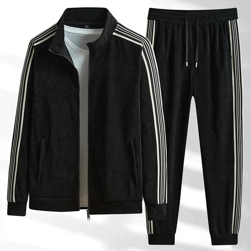 High Quality Running 2 Piece Set Jacket+Sweatpants Cardigan Long Sleeve Casual Tracksuit Men Sport Brand Clothing Suit
