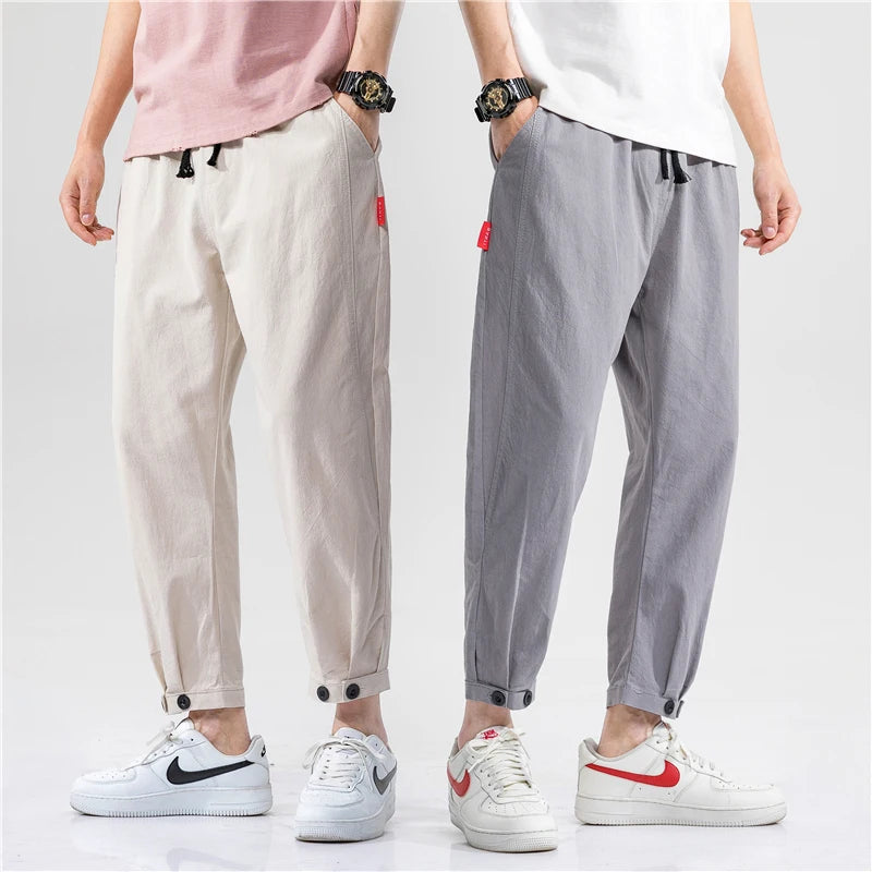 Leo Cotton Linen Slim Pants – Men’s Tapered Summer Fit
