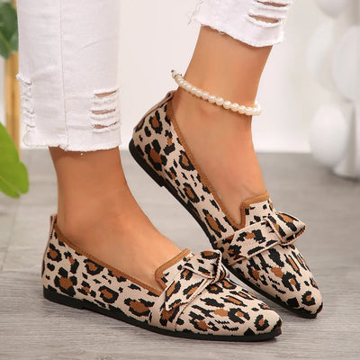 Giulia Orthopedic Bow Loafers – Knitted Slip-On Flats