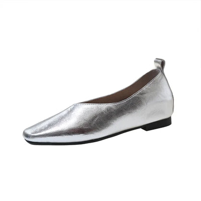 Lina Square Toe Loafers – Women’s Vegan Leather Slip-On Flats