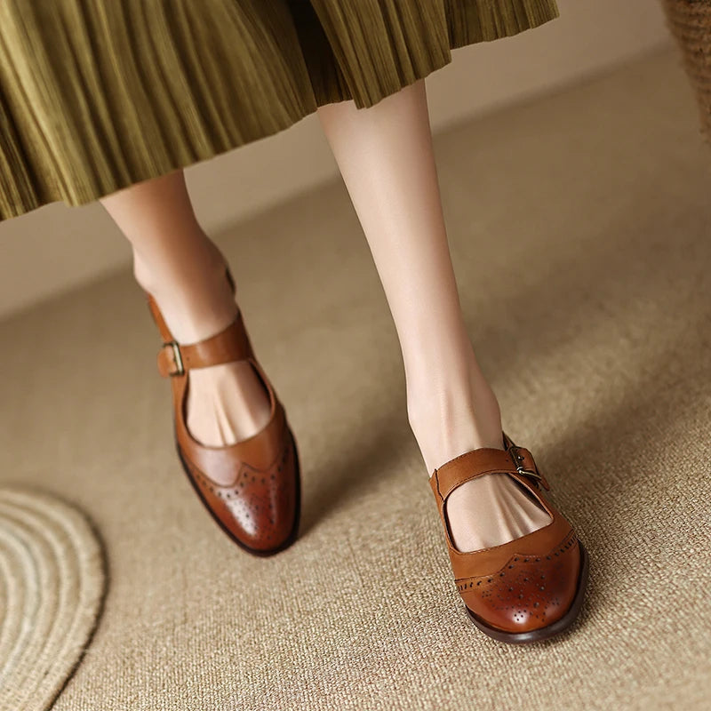 Francesca Genuine Leather Mary Janes