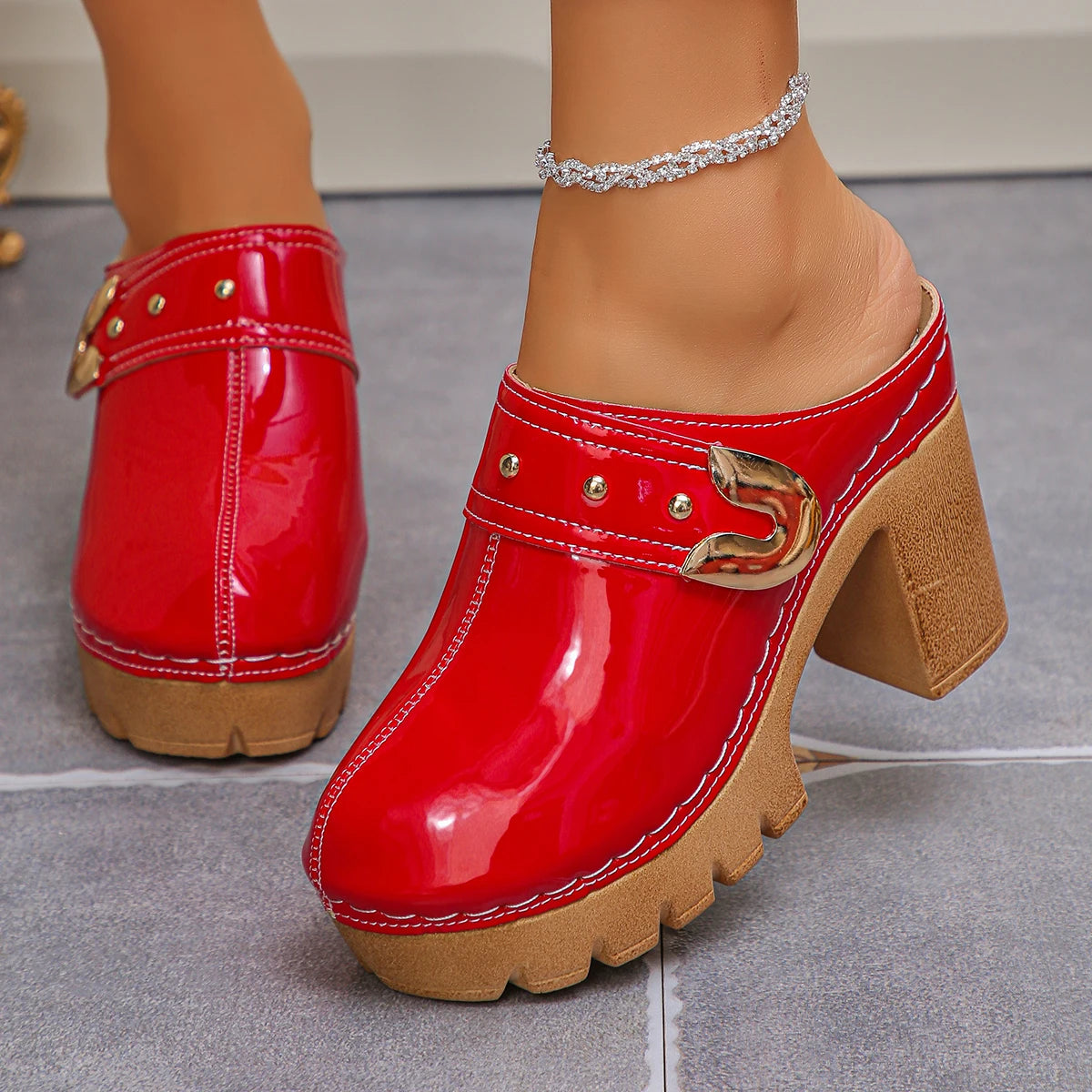 Rosalia Pearl Platform Mules