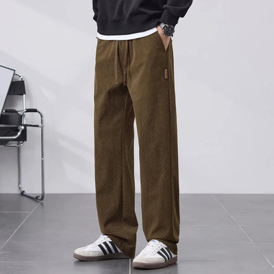 Ethan Fleece-Lined Straight-Leg Pants – Men’s Winter Casual Trousers