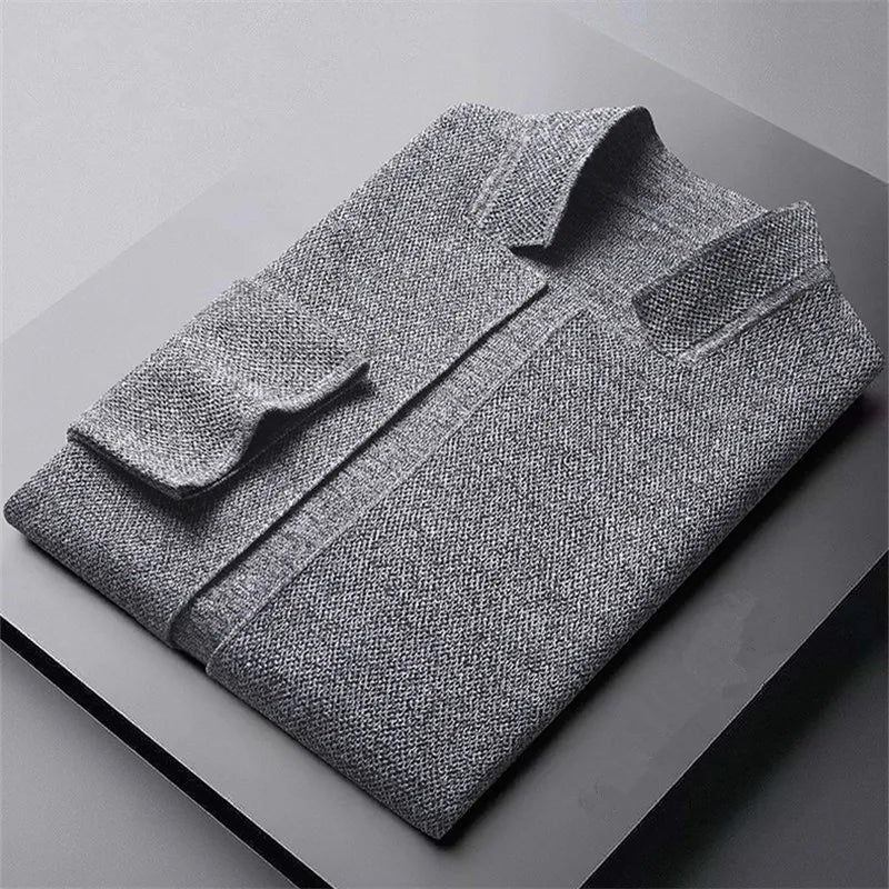 Lorenzo Knitted Stand-Collar Cardigan Jacket