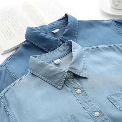 Francesca Denim Shirt – Women’s Long Sleeve Loose Top