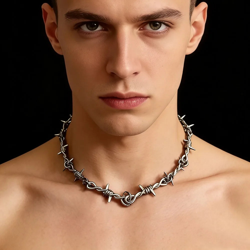 Barbed Wire Choker Necklace
