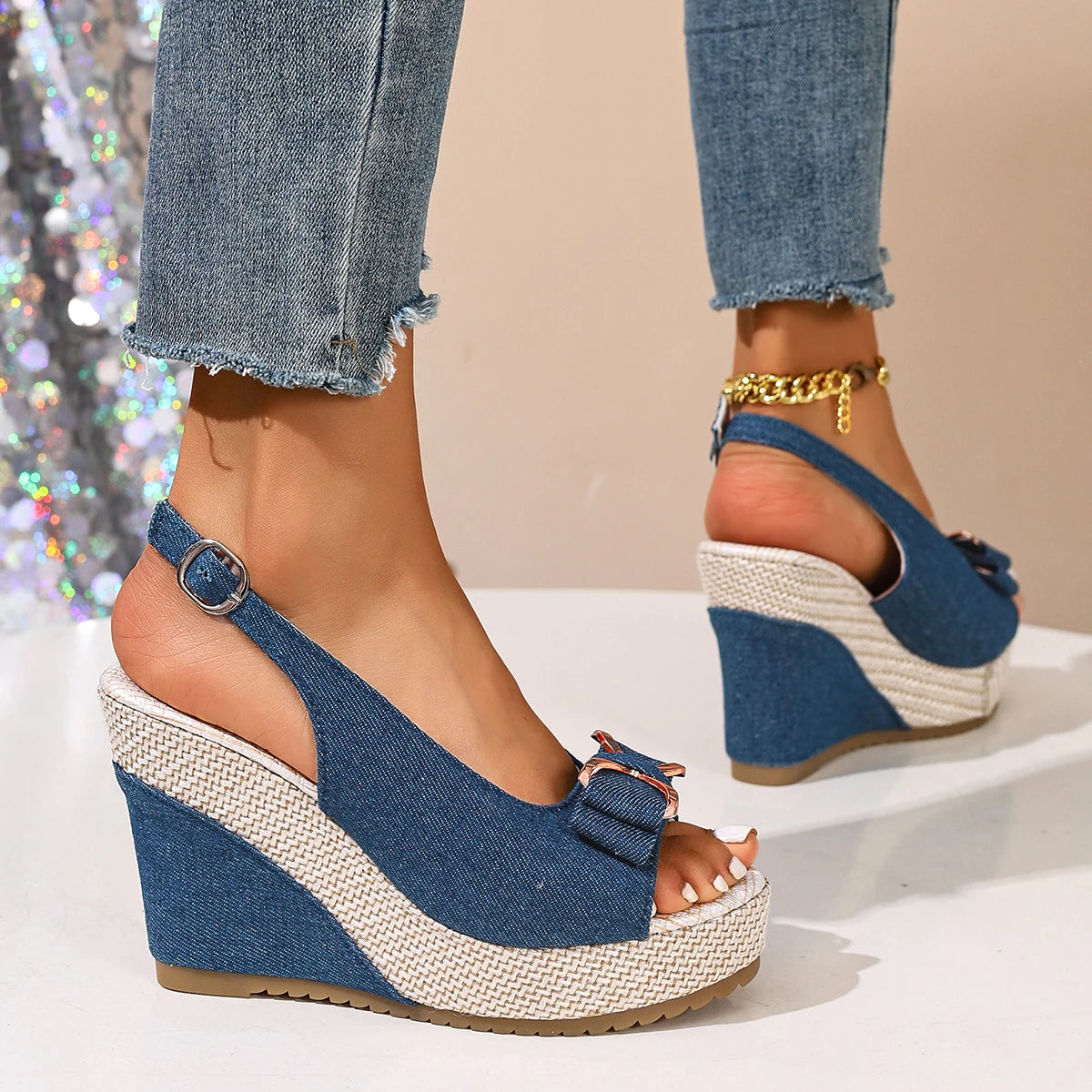 Sienna Denim Wedge