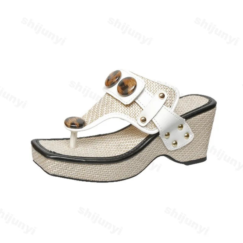 Serena Woven Wedge Slides - Open-Toe Comfort Heels