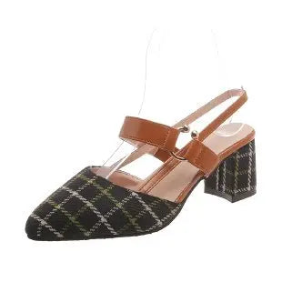 Isabella Plaid Slingback Pumps&nbsp