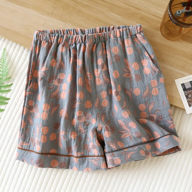 Vintage Print Cotton Short