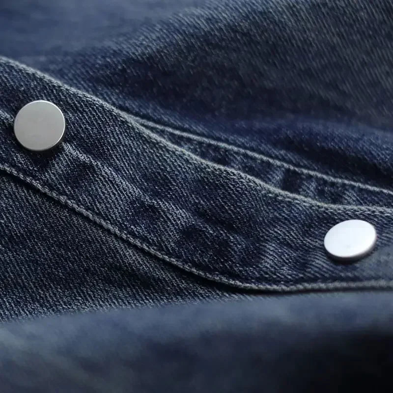 Lina Blue Denim Jacket - Women's Relaxed Fit with Frayed Detail